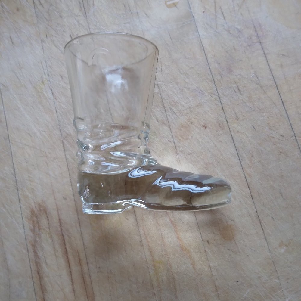 Glass, Shotglass, Vintage, Cowboy Bootshaped